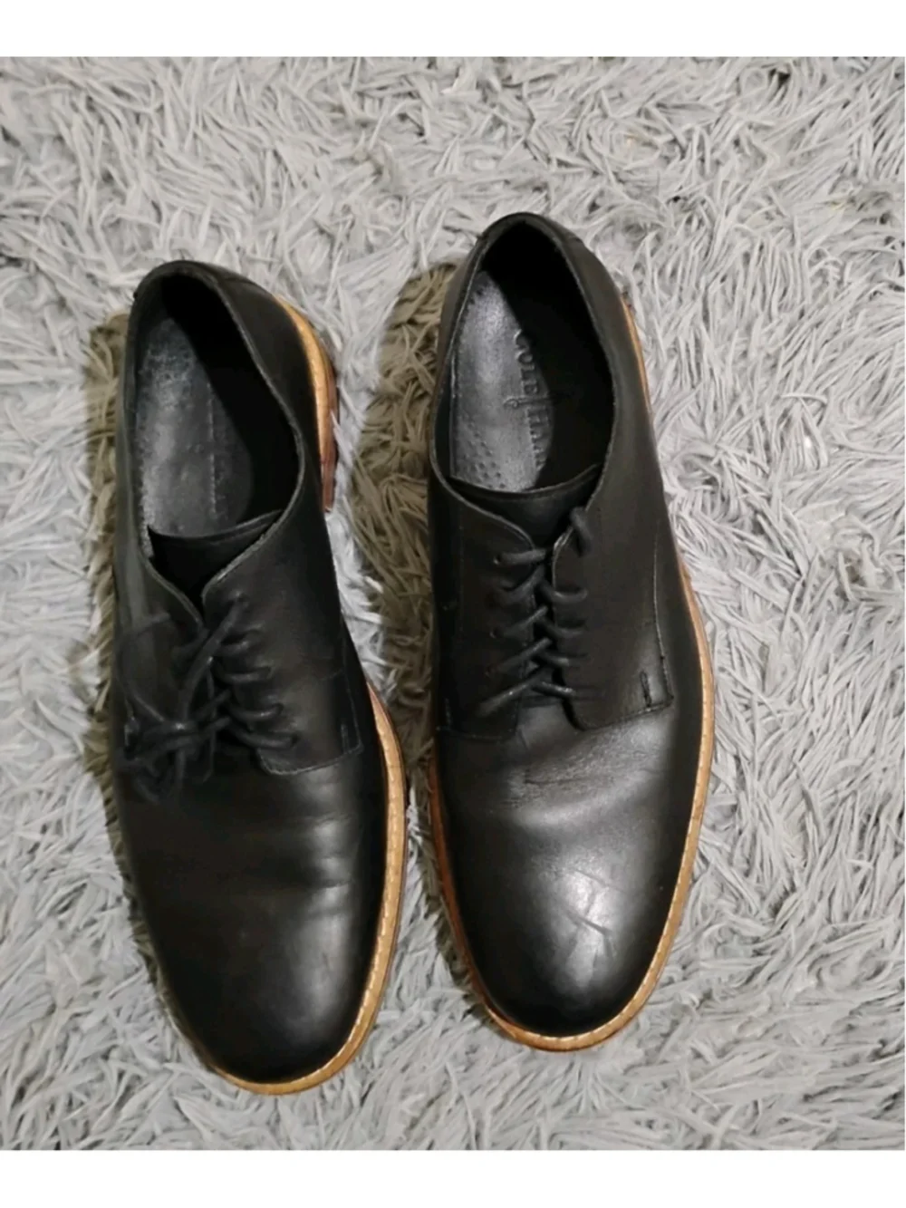 Cole Haan Jayhawker Black Leather Plain Toe Men Size 11 Dress Shoes C11003